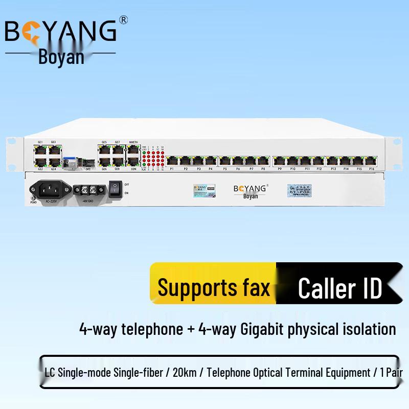 

BOYANG 4-Channel Telephone & 4-Port Gigabit Optical Transceiver