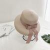 2025 New Summer Sun Hat Bow Straw Hat Visor Temperament Flat Panama Hats Women's Sea Beach Vacation Leisure Sunscreen Hat