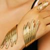 Abstract Multi Bar Cuff Bracelet and Open Ring Set Modern Geometric Irregular Stackable Jewelry Set for Women Party Daily Statement Accessories