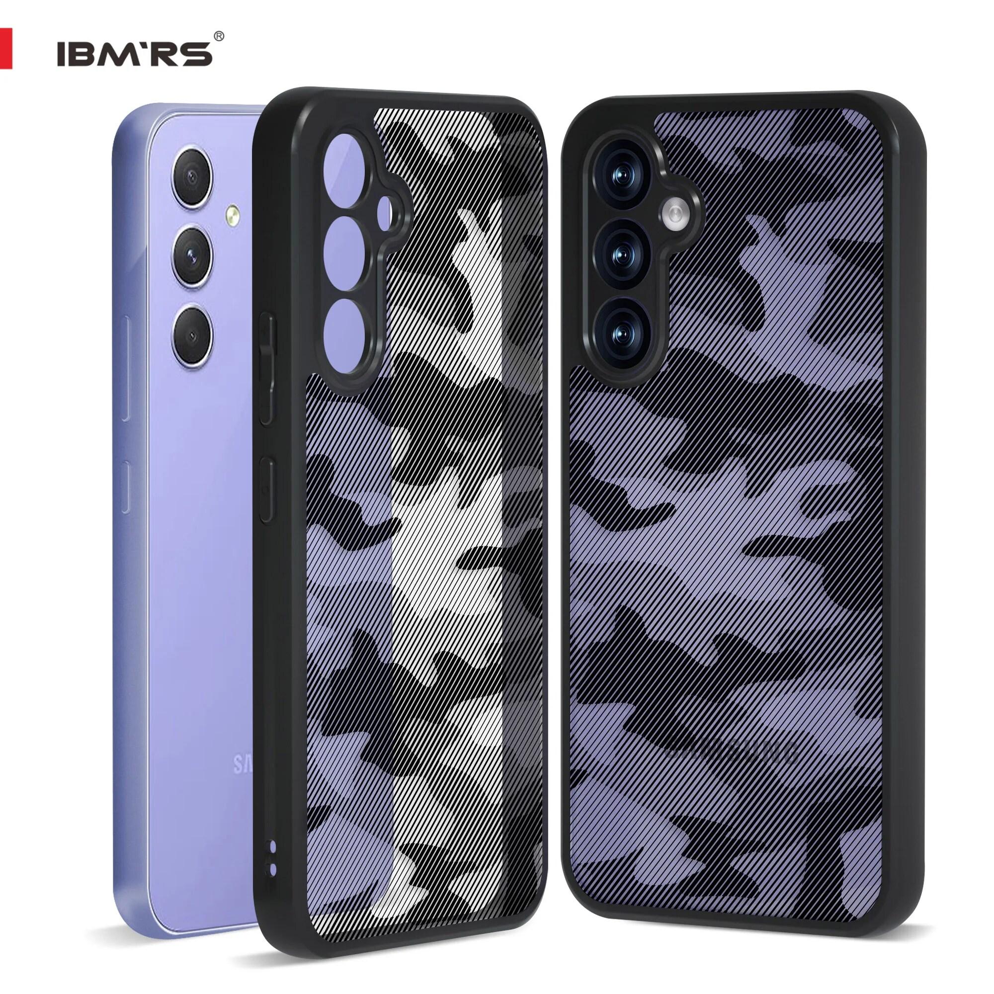 

(В комплекте ремешок на запястье)Чехол IBMRS для Samsung Galaxy A54, камуфляжный твердый чехол с мягкими краями, прозрачный противоударный защитный чехол из поликарбоната и термопластичного поликарбоната for Samsung Series(6.4 )