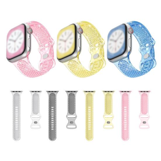 

Регулируемая пряжка, однотонный удобный ремешок для умных часов, прозрачный ремешок для часов с ромбовидной текстурой для Apple Watch34567/8se Ultra