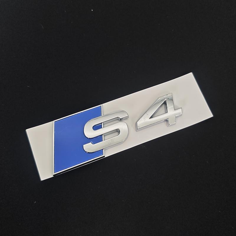 3D ABS Blue Yellow Chrome Car Rear Trunk Emblem Badge Decal For qwe1 S3 8V 8Y 8P S4 B5 B8 B9 S5 Logo Sticker Accrssories