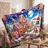 Christmas Flannel Throw Blanket Soft Warm Cozy For Sofa Bed Indoor Home Use Great Holiday Gift