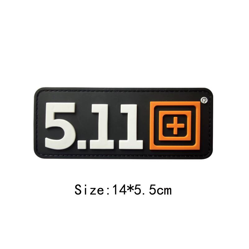 511 Badge Zacht Rubber Klittenband Badge 3D PVC Label Crossfit Logo Pak met Waterdichte Badge Wasbaar