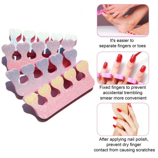 

100Pcs Gradient Beautiful Toe to Separators Easy Color Use Convenient Design Multifunctional Toe Splitters
