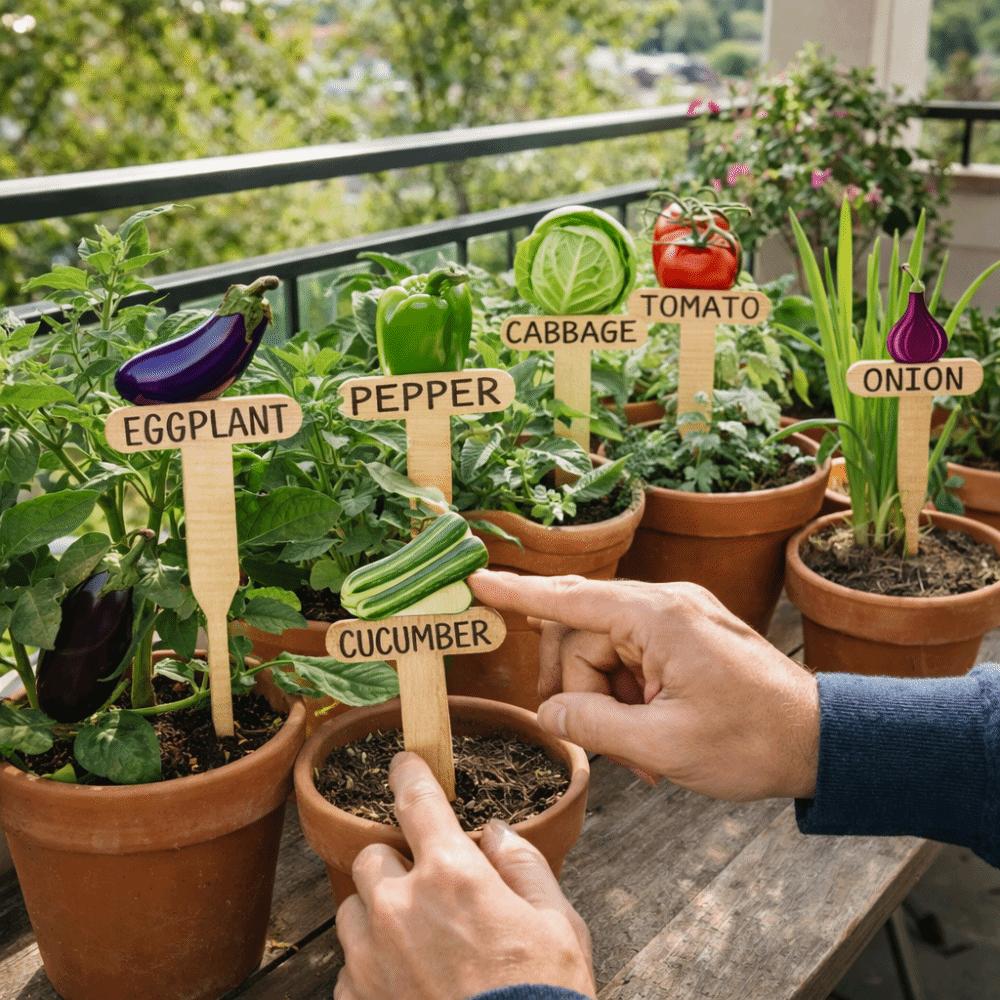 15PCS Wooden Garden Flower Labels Reusable Vegetable Name Tag Plant Markers  Indoor Plants