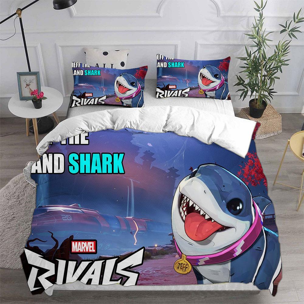 Jeff Shark Bedding Sets Quilt Bed Cover Comforter Duvet Cover Pillow Case 2-3 Pieces Sets Kids Adult Bedroom Decoration