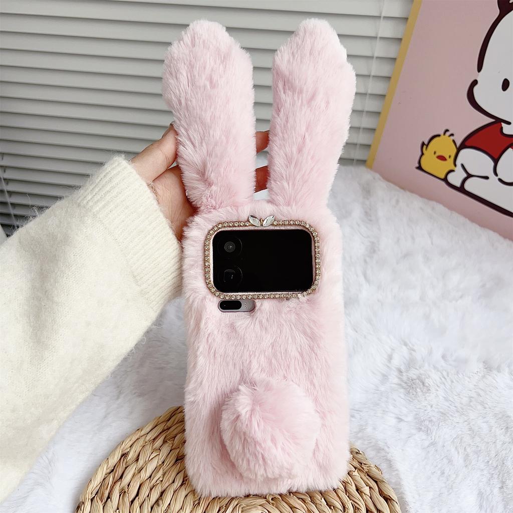 Für Xiaomi 17 Pro Max Hülle Plüsch Süßer Hase Winter Flauschig TPU Handyhülle