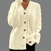 Autumn and Winter Solid Color V-neck Knitting Cardigan Coat Long Sleeve Women's Sweaters