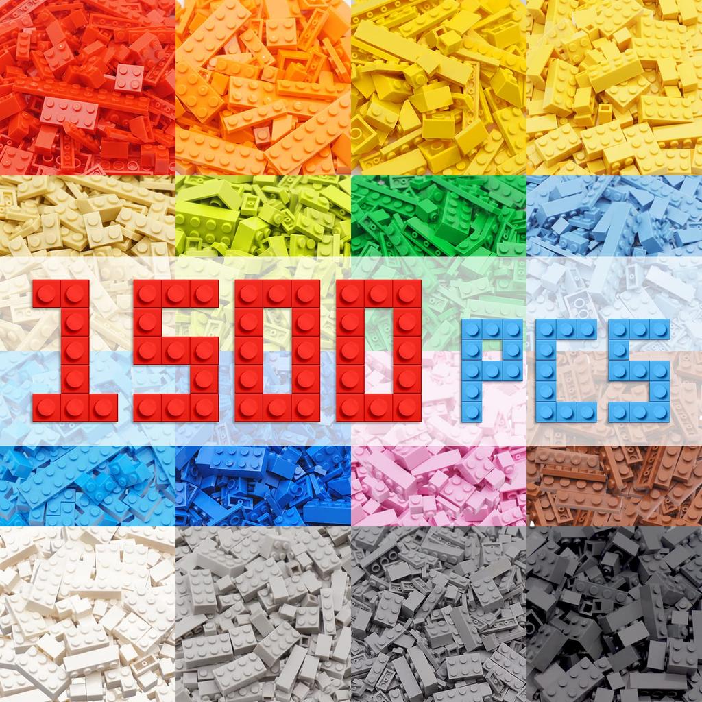 HIUME Klassiske Byggeklosser Leke 1500 Brikker Byggekloss Lego Grunnleggende Byggeklosser 12 Klassisk 14 Bulk Alderssett, Utvidelse, Farger, Former, Unisex, 6+