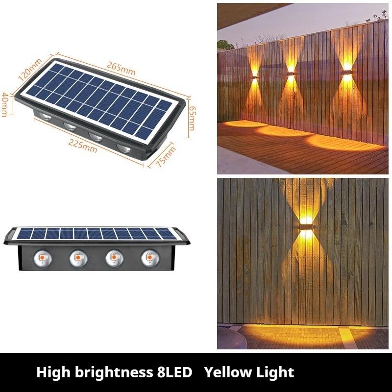 4/6/8LED Solar Wall Lights Waterproof Outdoor Garden Lighting Landscape Spotlights for Villa Courtyard Pathway Illumination