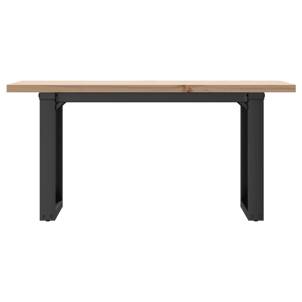 Coffee Table with O Shaped Frame 100 x 50 x 45.5 cm Solid Pine Wood Steel