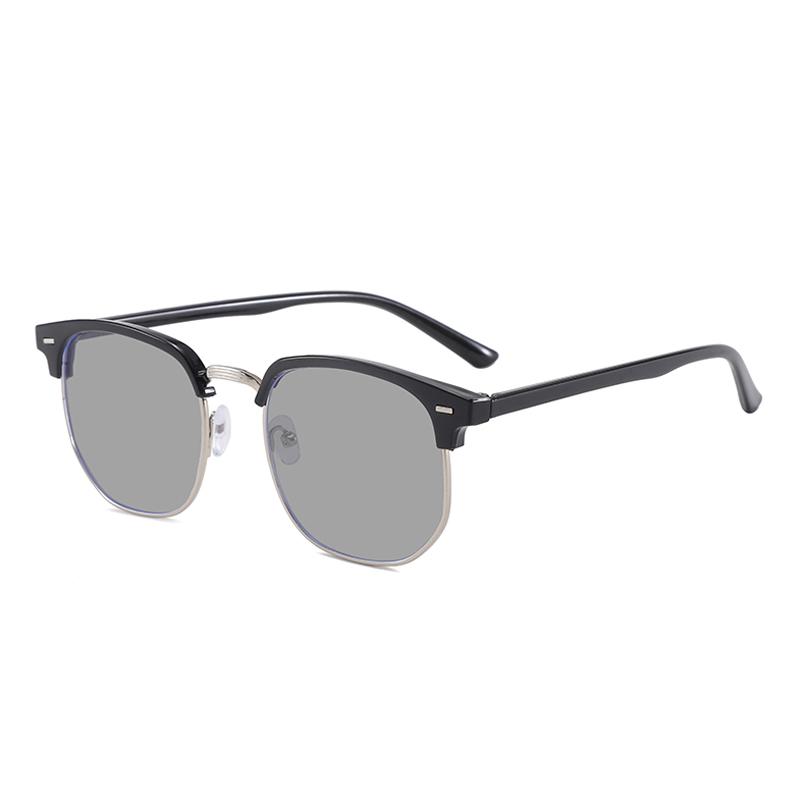 Ochelari unisex pătrați simpli de modă pentru bărbați femei Ochelari cu rame metalice Ochelari de vedere poligon Ochelari negri blânzi anti lumină albastră