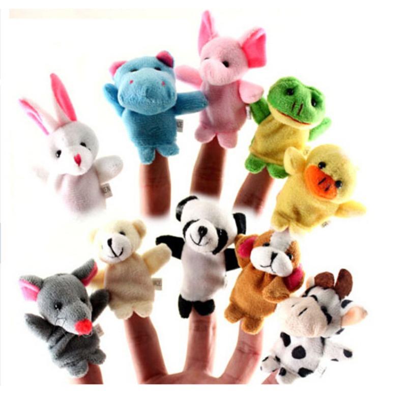 10Pcs Finger Puppets with Small Animal Figures Plush Toy Set, Children's Party, Christening, Shower Etc. Plush Toy, Hand Puppets with Plush Animals