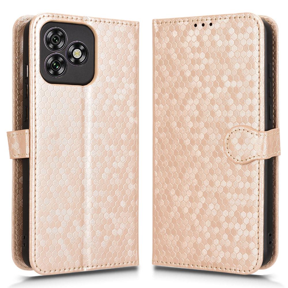 Dla Oukitel C53 Etui Portfelowe Wytłoczony Wzór Kropek Skórzane PU Pokrowiec na Telefon