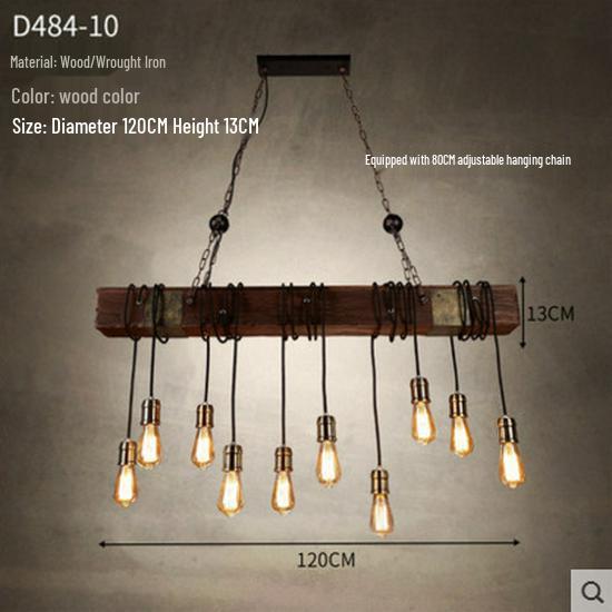 Vintage Industrial Wood Chandelier for Restaurants & Cafes