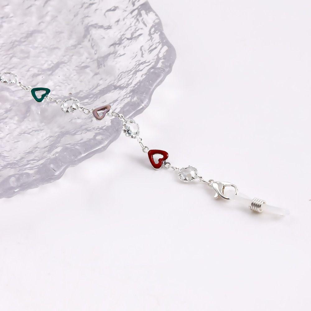 Rhinestone Metal Glasses Chain Colorful Beads Eyeglass Lanyard Sunglasses Chains  Women Girls
