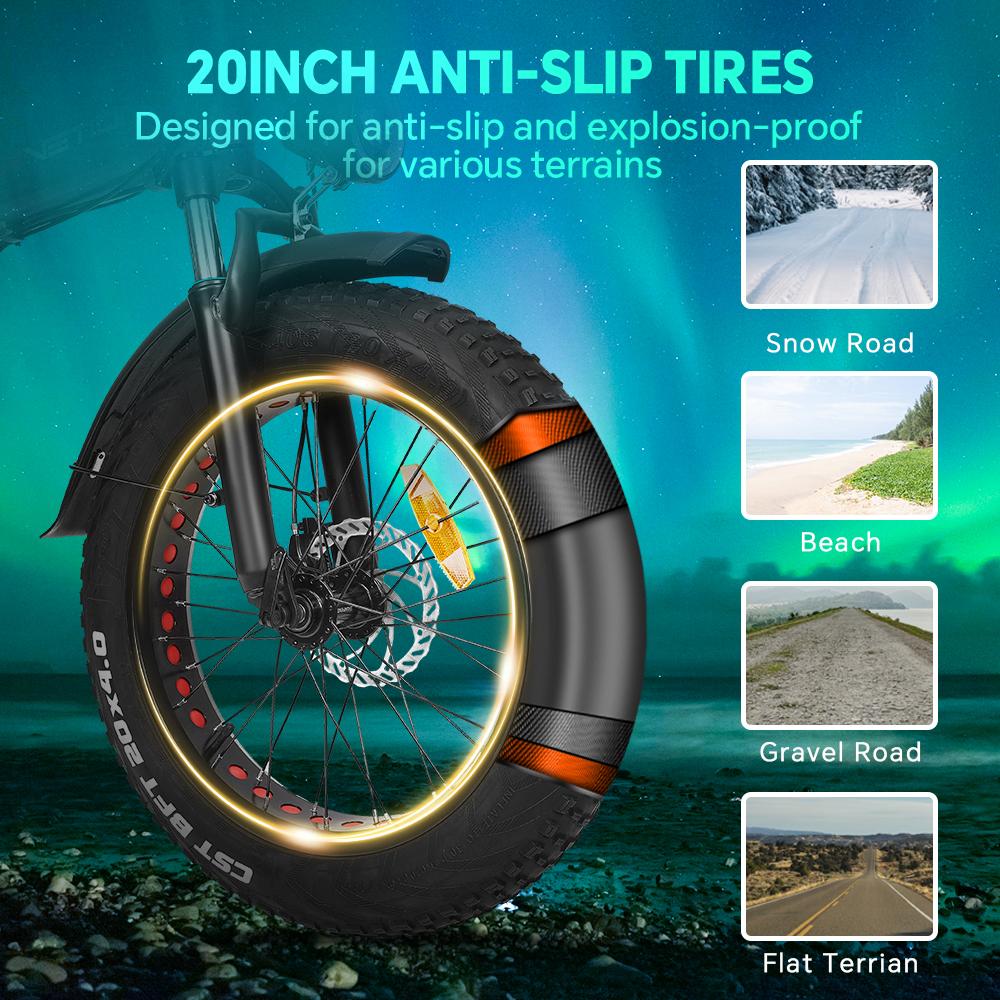 Electric Bike Foldable Drvetion 20" 750W Motor City Ebike Top Speed 45Km/h Max 80Km Load 150Kg AT20