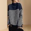 Fall/Winter Women's Semi-Turtleneck Sweater Plus Size Thickened Pullover Knitwear Design Sense Loose Knit Top Stretch Knit Jumper Outwear
