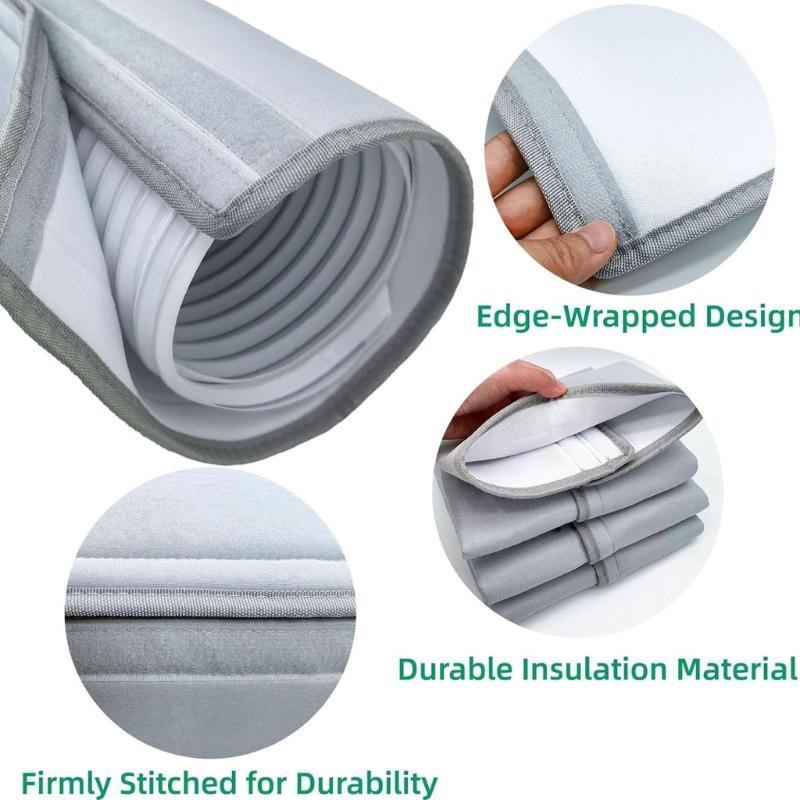 Flexible Air Conditioning Ventilation Hose Cover Thermal Insulated Sleeve for Exhaust Pipes Adjustable Straps Included