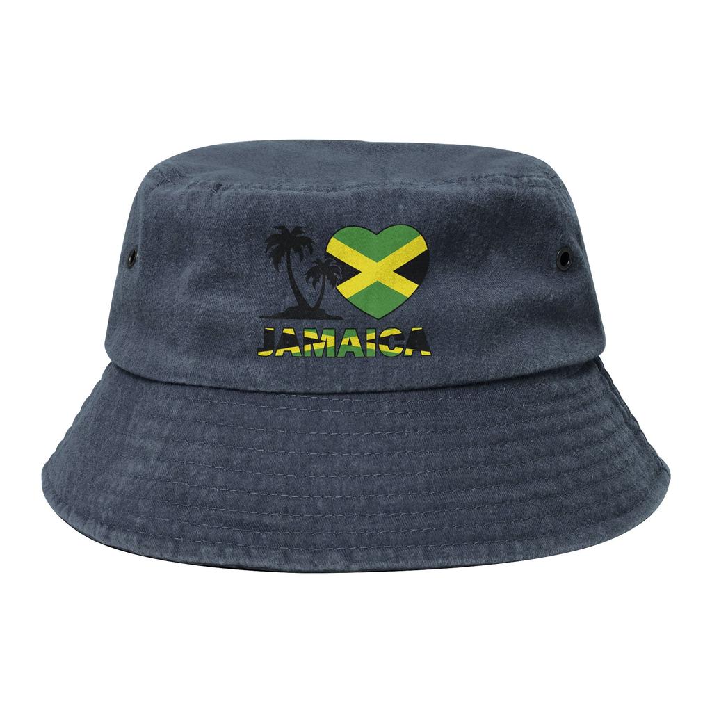 Jamaica I Love Jamaican Flag Bucket Hats for Teen Summer Travel  Sun Hat Trendy Foldable for Outdoor Fishing Hats Panama Hat