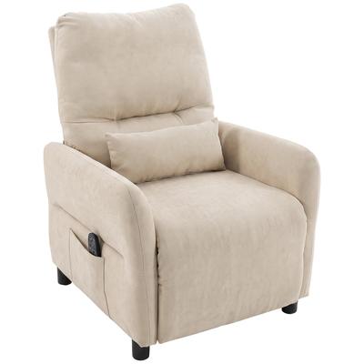 Reclining Armchair with Heat, Vibration Massage and Reclining Function, Beige