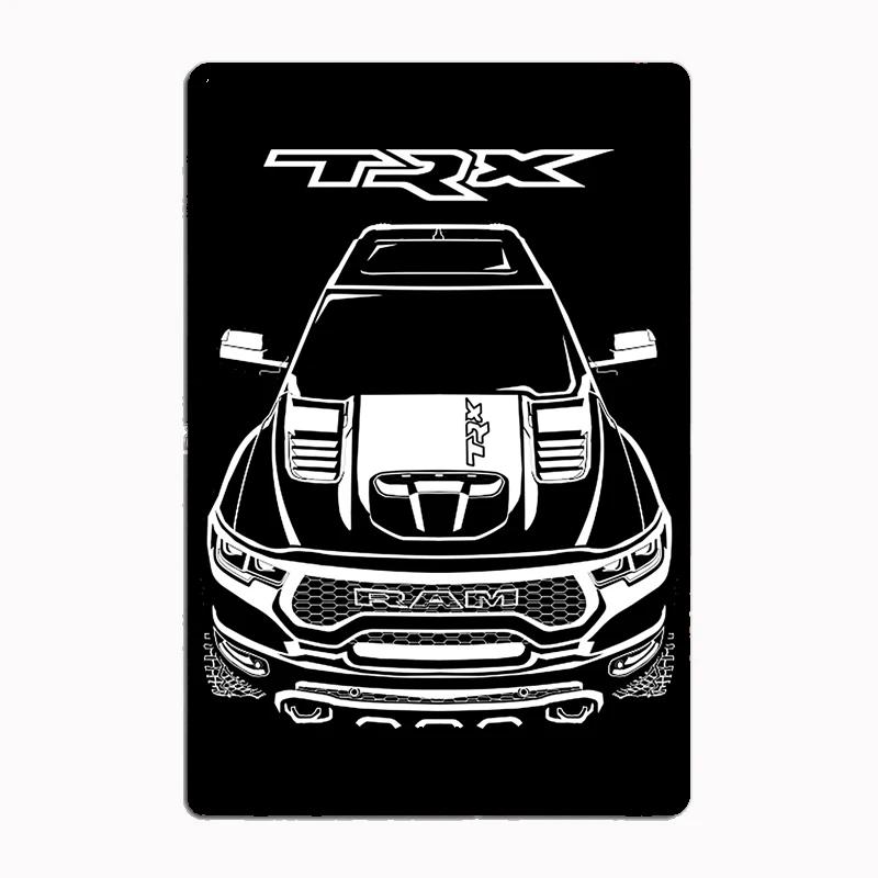 Ram 1500 TRX Truck 4X4 Off Road Posters Metal Sign Tin Wall Decor Club Garage Kitchen Room Custom Tin Home Decor