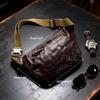 IJUN Men's Vintage Body Bag - Handmade Vegetable-Tanned Leather, Size Small