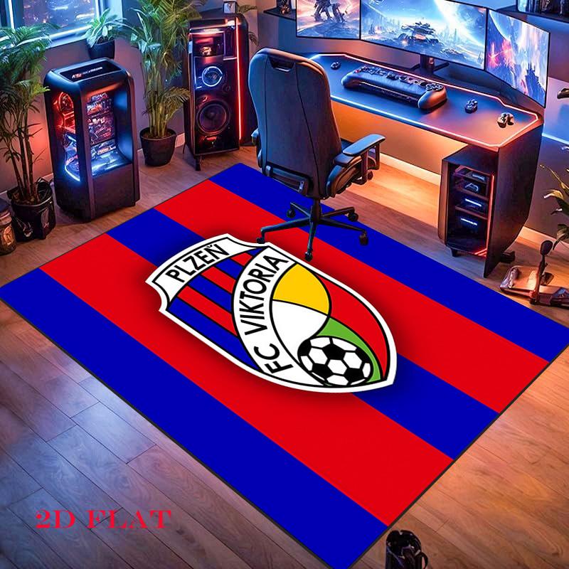 FC Viktoria Plzeň Koberec pro obývací pokoj, ložnici, domov, dekorace na pohovku, protiskluzová podložka pro děti