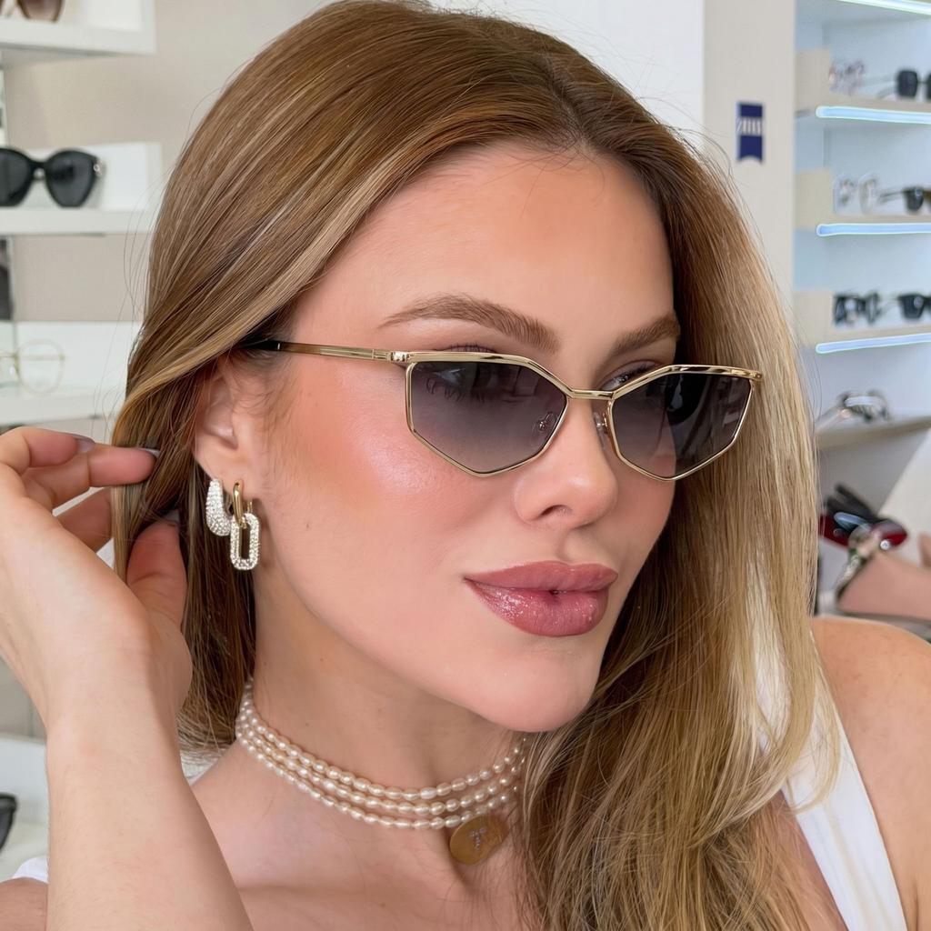 European and American metal retro irregular cat eye trend sunglasses Internet celebrities street shooting fashion personalized sunglasses new glasses