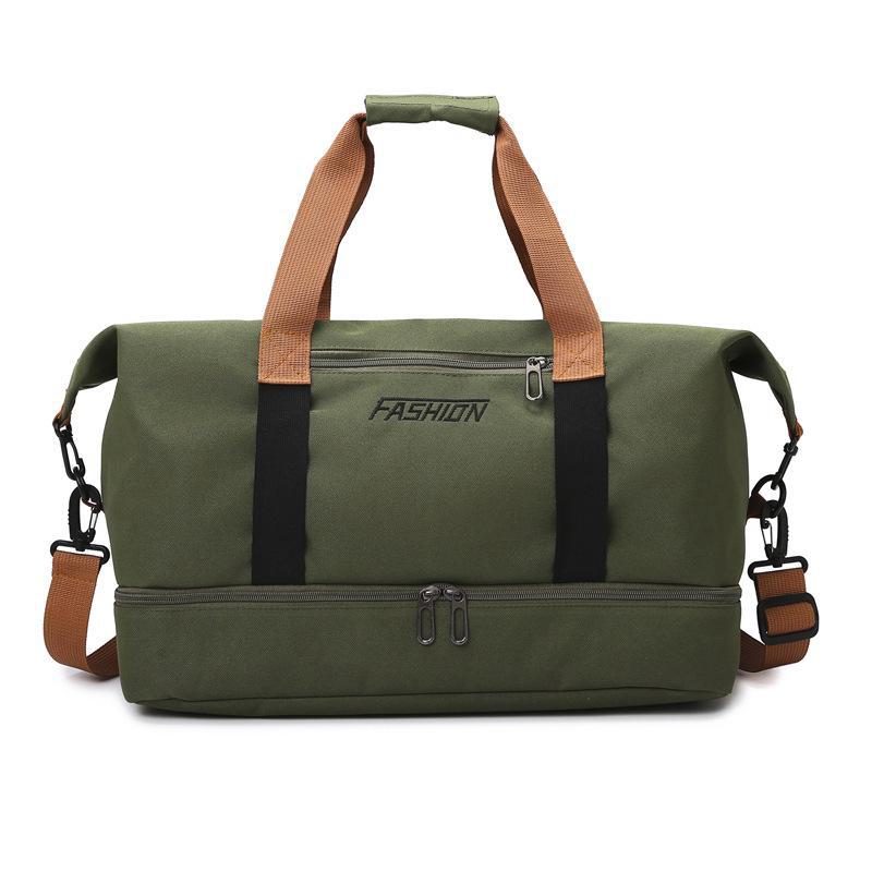 

Fashionable Travel Handbag: Wet/Dry Separation, Large-Capacity Sports & Yoga Crossbody Bag зелений