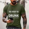 Men's Quirky Casual Loose Fit Letter Print T-Shirt for Daily Wear