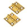 DRELD 2pcs Brass Decorative Cabinet Hinge 1/1.5/2/2.5 Inch Wooden Jewelry Box Hinge Furniture Fittings with Screws
