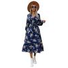 New Women's Fall 2025 Long Sleeve Flower Print Dress
