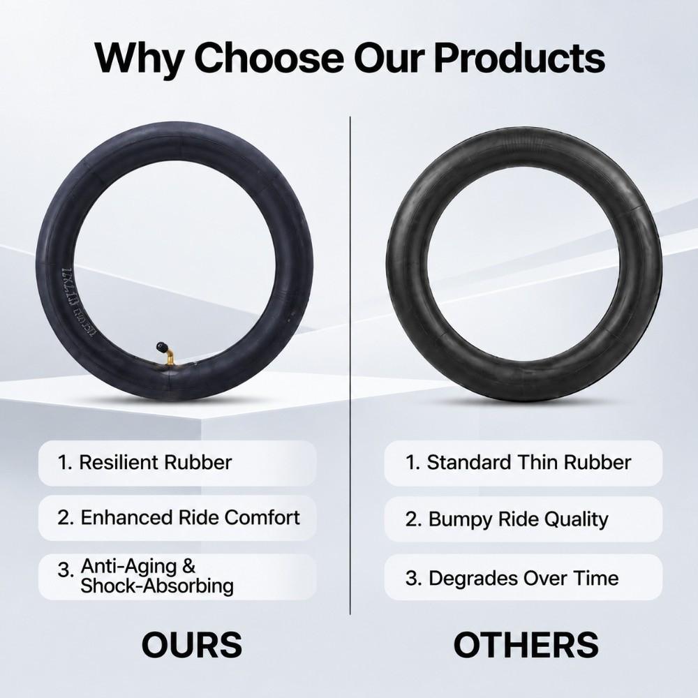 2PCS 12x2.125 Inch 12x2.125 Bike Inner Tube Black Electric Scooter Inner Tube Tricycles