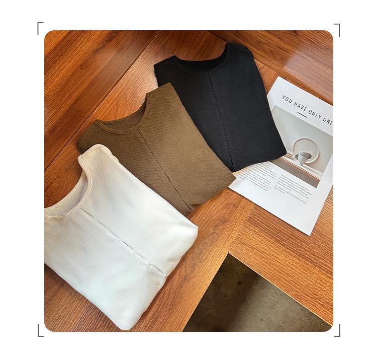 Damen Weißes Langarm-Basisshirt mit Hohlmuster - Herbst/Winter 2026 Kollektion