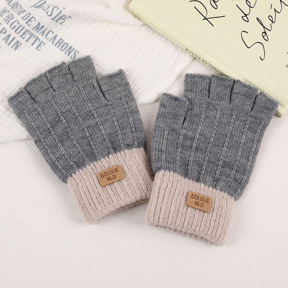 New Thick Knitted Fingerless Gloves Warm Elastic Thermal Gloves Anti-Freeze Winter Warm Gloves Women Men