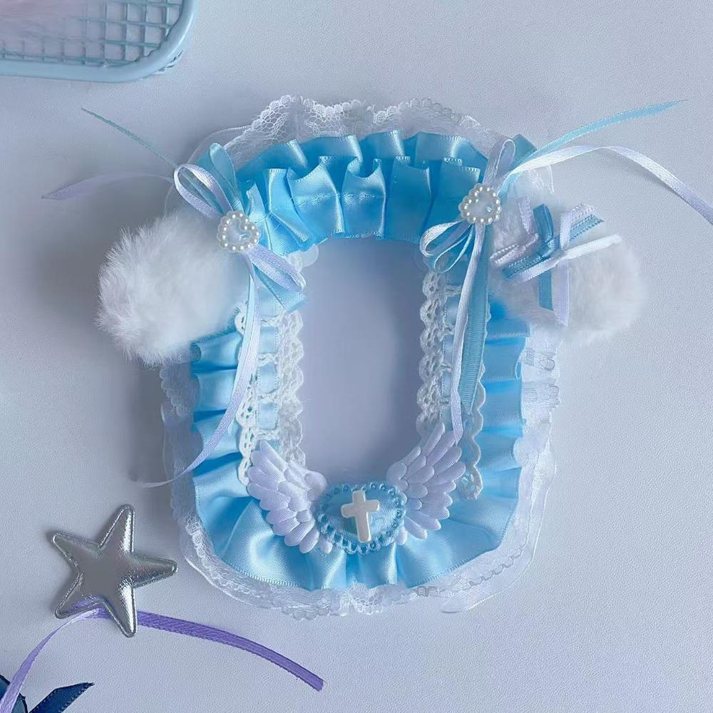 Новый держатель для карт «Крылья ангела» Кружевной плюшевый защитный чехол для фото Розовый бант Держатель для фотокарточек в стиле аниме