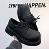 Leather shoes men's platform casual big head derby shoes men's high-end black wedding groom shoes 1255-A