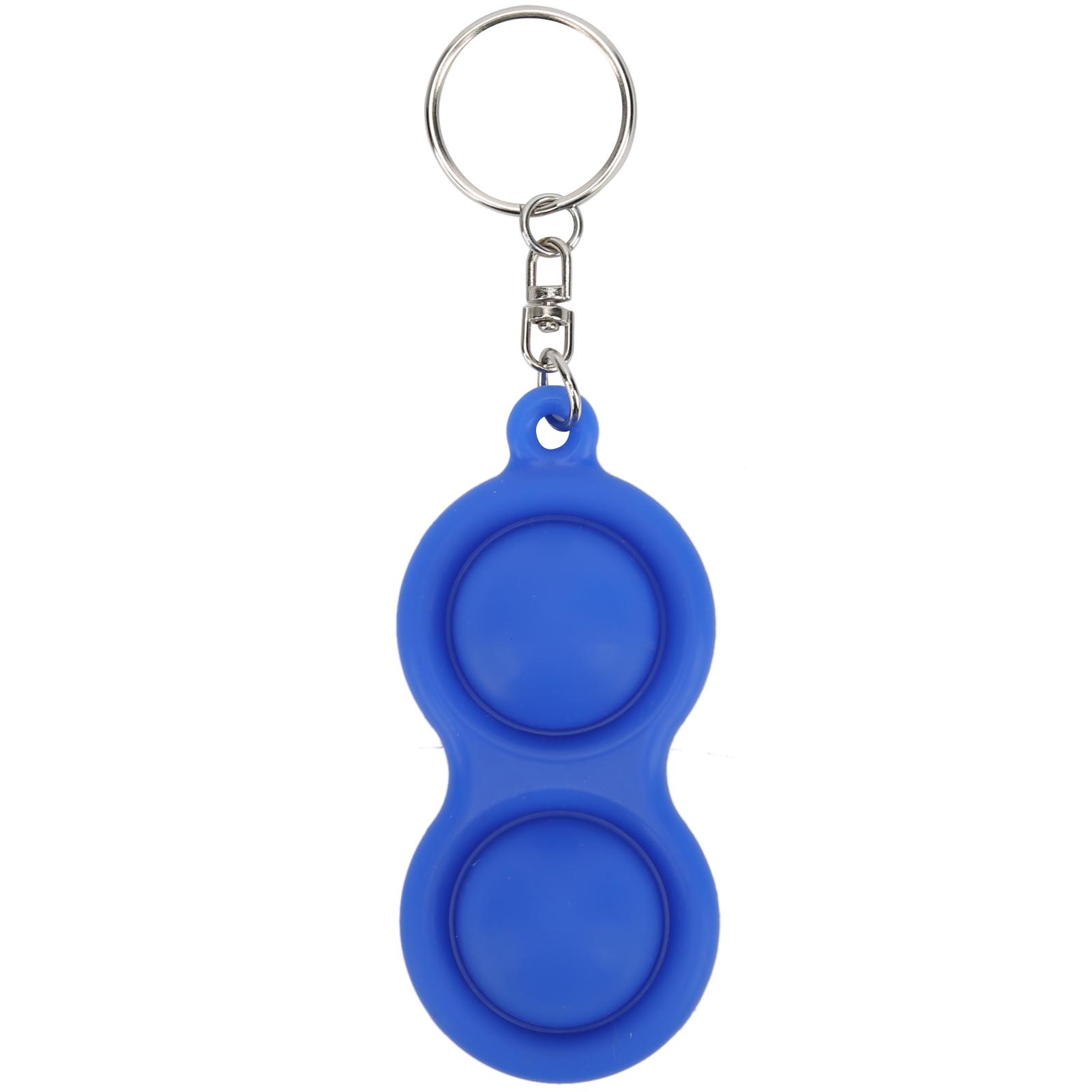 

Stress Relief Keychain Push Bubble Key Ring Hand Sensory Puzzle Toy Silicone for Students Adults ChildrenBlue синій