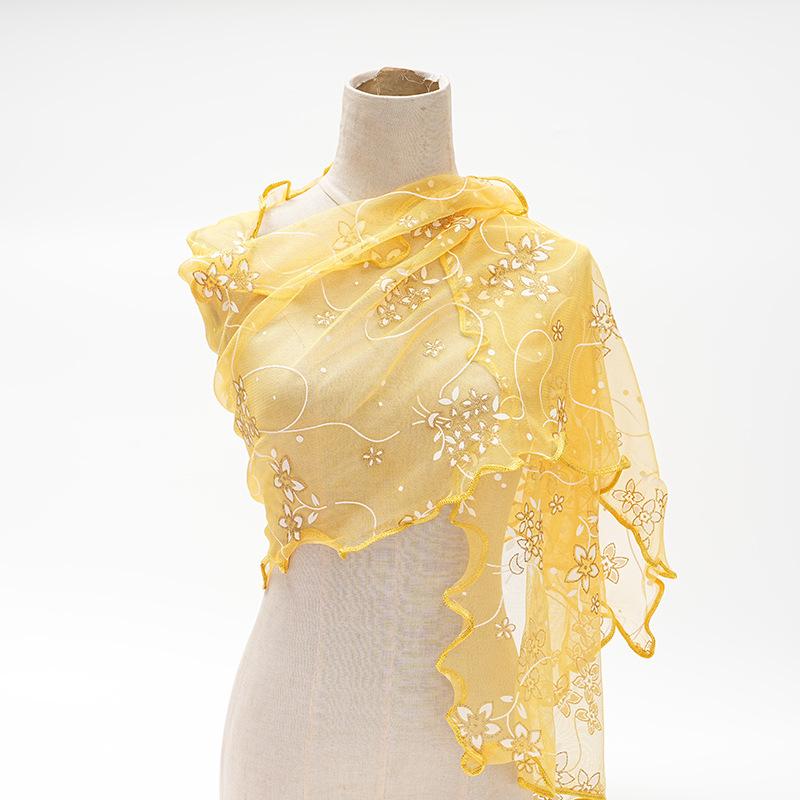 Printed Spliced Scarf Women's Fashion Lace Scarf Fashionable and Versatile