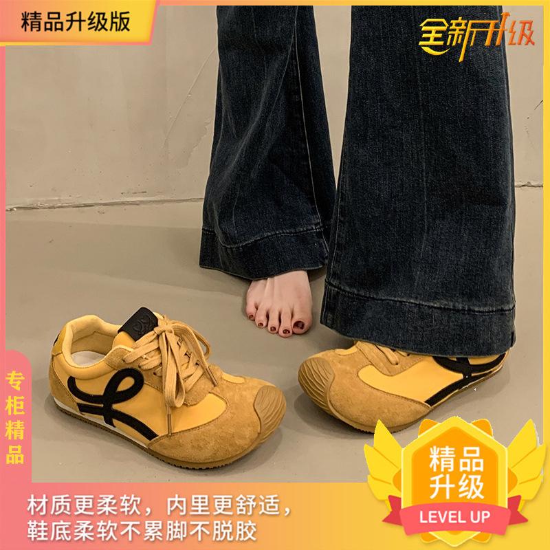 Red German training shoes for women's 2025 new spring retro cute soft-soled sports and leisure versatile Forrest Gump board shoes