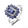 Elegant Natural 2.5ct Iolite Women Ring 925 Sterling Silver Fine Jewelry for Women Wife Nice Gift
