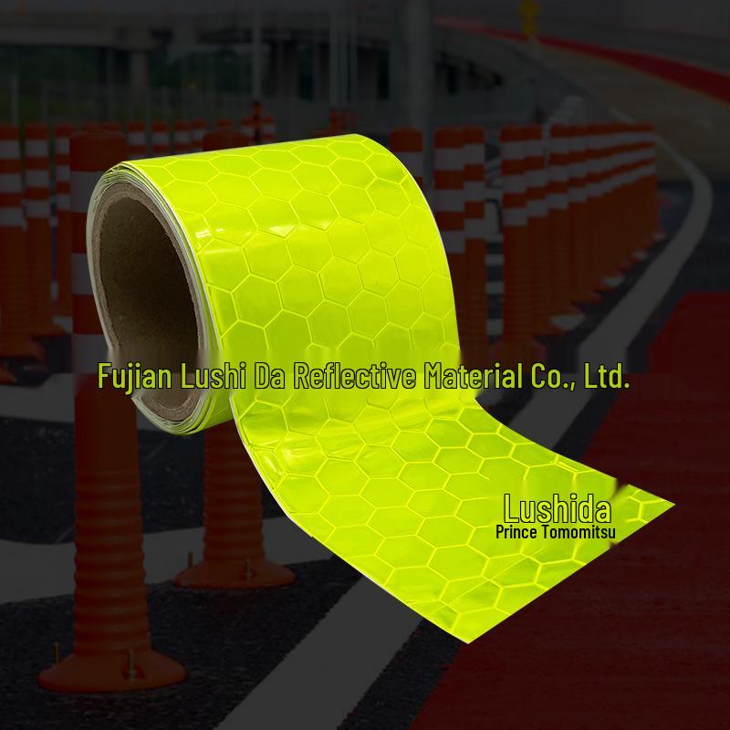 10CM Fluorescent Green Reflective Safety Sticker for Road Warning and Anti-collision.
