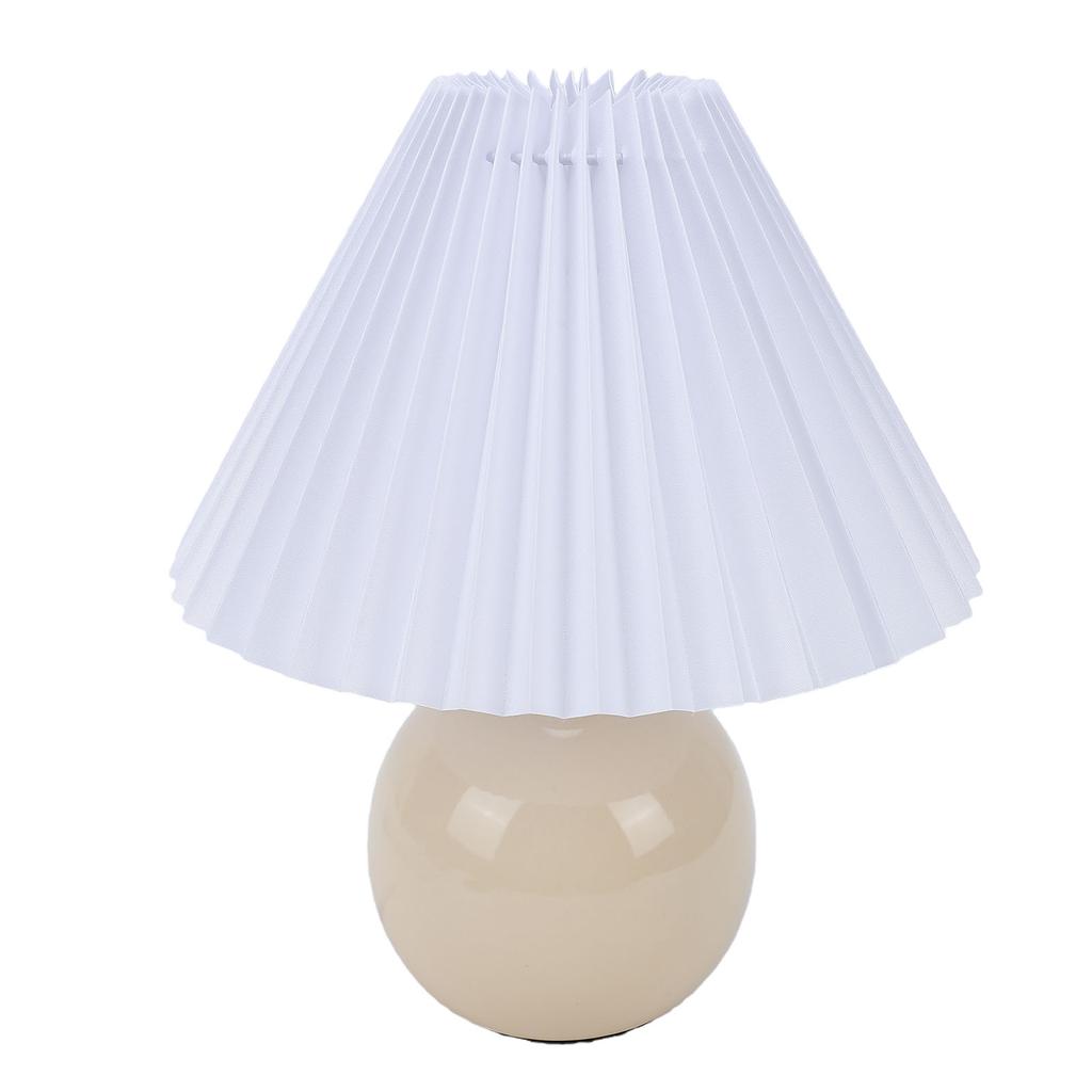 Pleated Table Lamp Ceramic LED Nordic Modern Nightstand Lamp for Bedside Living Room Bar Decor