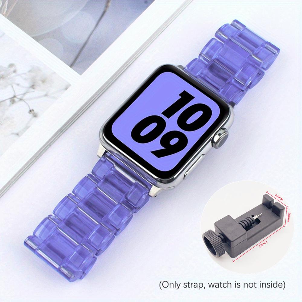

Цветной прозрачный ремешок из смолы для Apple Watch 49 мм 46 мм 45 мм 44 мм 42 мм 41 мм 40 мм стальной браслет iWatch серии 10 9 8 7 6 SE 5 4 Ultra 2 38-40-41mm