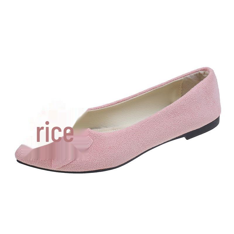 2025 Women's Solid Color Floral Pointed Flat Cloth Shoes with Embroidered Design In Large Sizes
