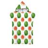 Hooded Bath Towel Robe Poncho Swimming Beach Towel Surf Man Lady Fast Quick Dry Bathrobe Beachwear-Fruit Watermelon Dragon Fruit