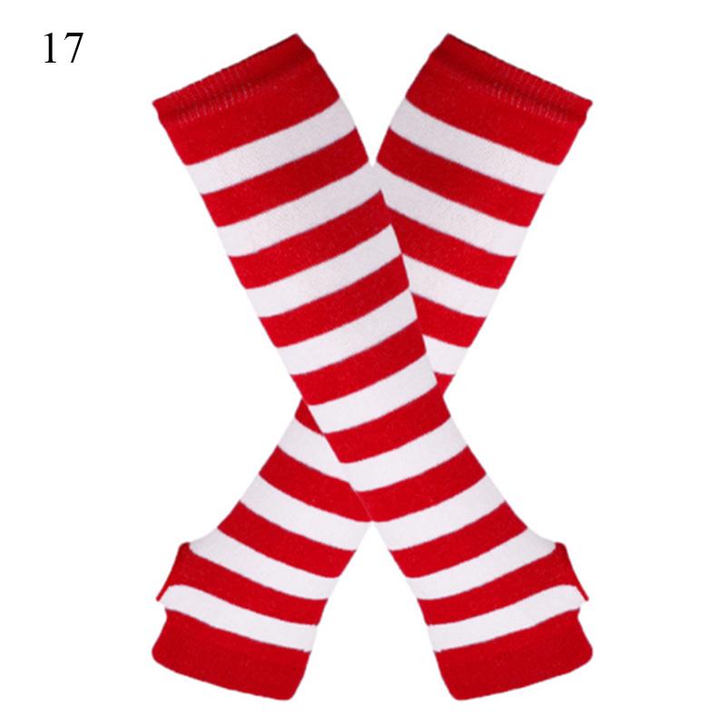 Fashion Women Striped Elbow Gloves Y2K Warmer Knitted Long Fingerless Gloves Christmas Gifts Classic Black And White Wristband