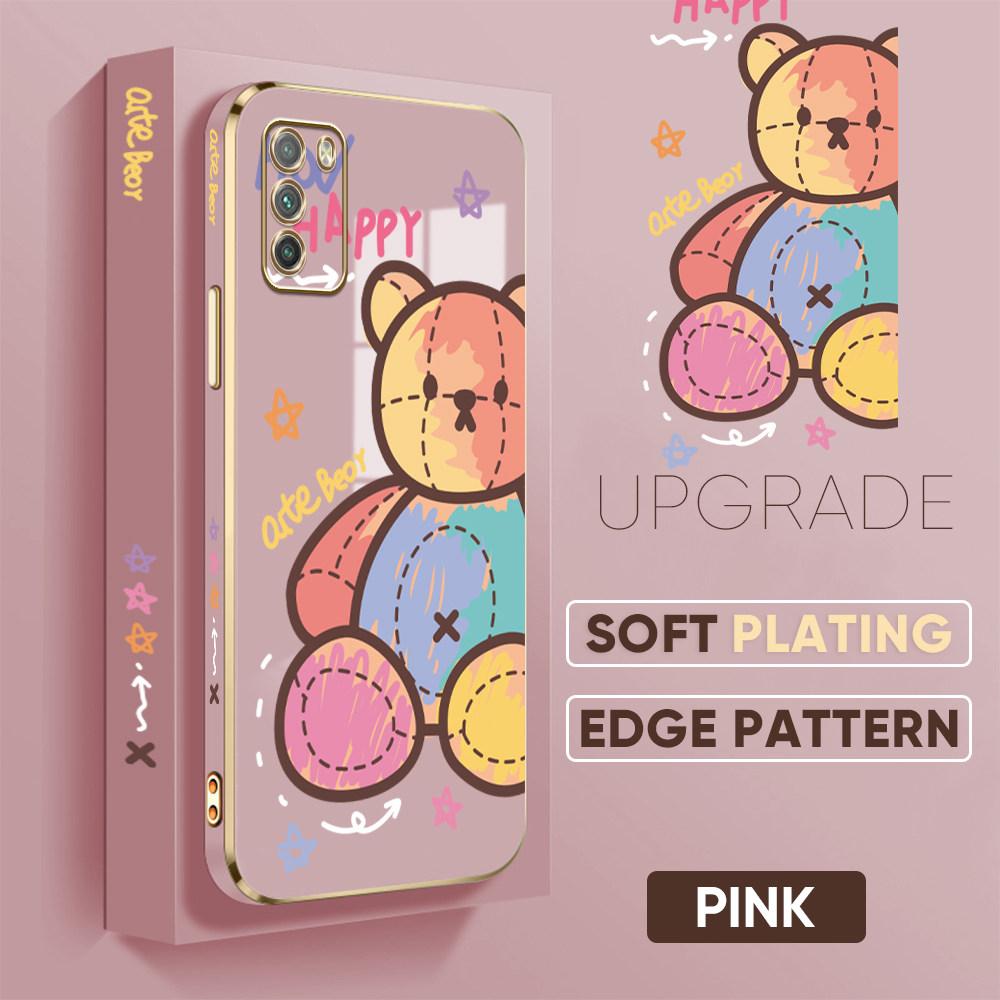 Bunte Druckmuster Quadratisches Randmuster Gehäuse Überzogene Telefonschale Luxus Überzogene Weiche Telefonhülle für Huawei Honor Xiaomi Redmi